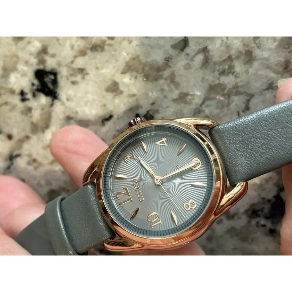 Citizen Women's Classic Date Solar Powered Eco-Drive Gray Watch 30 MM FE1218-05H - Picture 5 of 12